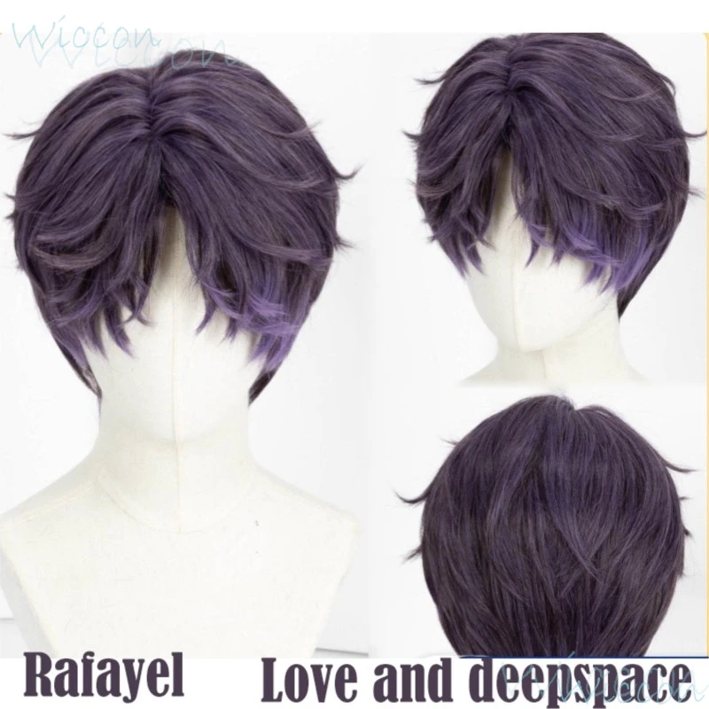 Rafayel Mo Game Love and Deepspace Cosplay Wig Mermaid Artist Pisces Cosplay role play Purple Wig Cosplay Prop Party for Men