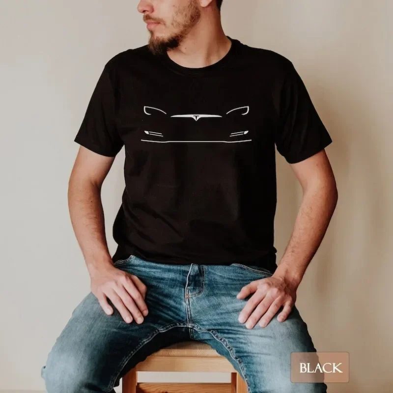 

t-Teslas Plaid Model S Front Silhouette T-Shirt, Plaid t-Teslas Unisex Shirt, Elon Musk Fan Club Shirt, Gift for t-Teslas Owner,