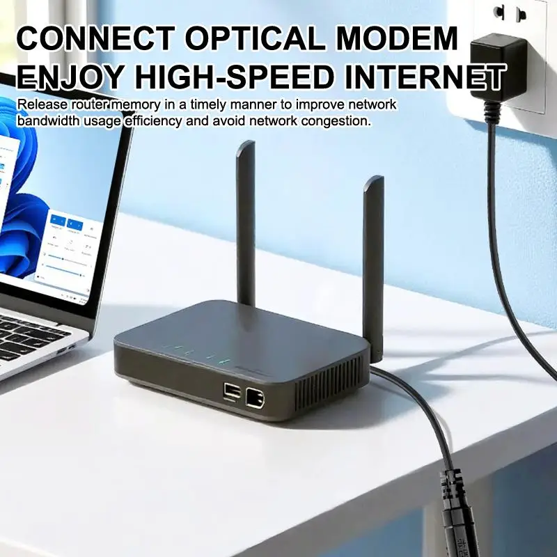 Router Auto Restart DC Power Cable Smart Chip Tough ABS Shell For 24h Cycle Reboot Improving Internet Speed