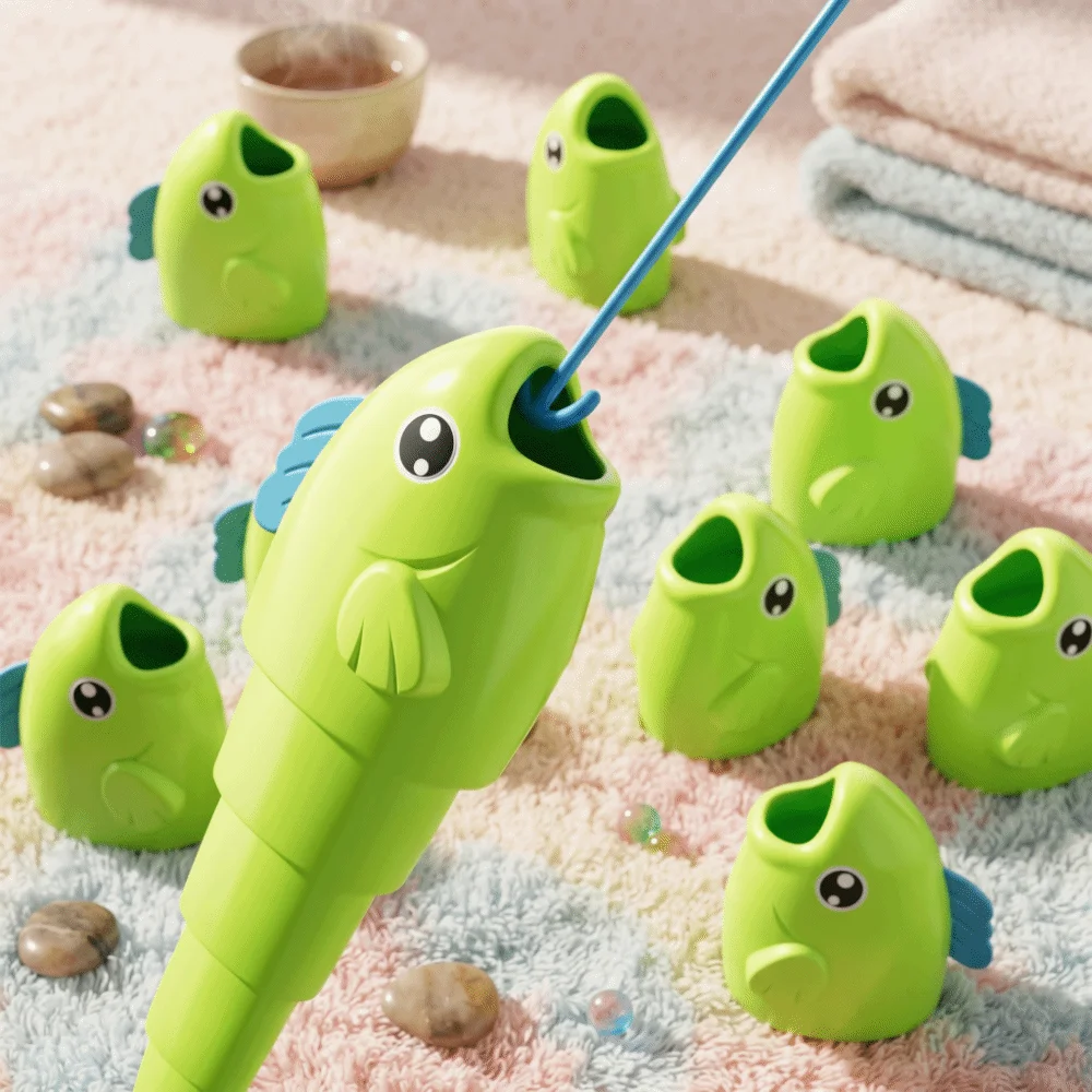 Stretchable Fish Fishing Battle Game Long Short Educational Fishing Game Montessori Cartoon Fish Catching Game