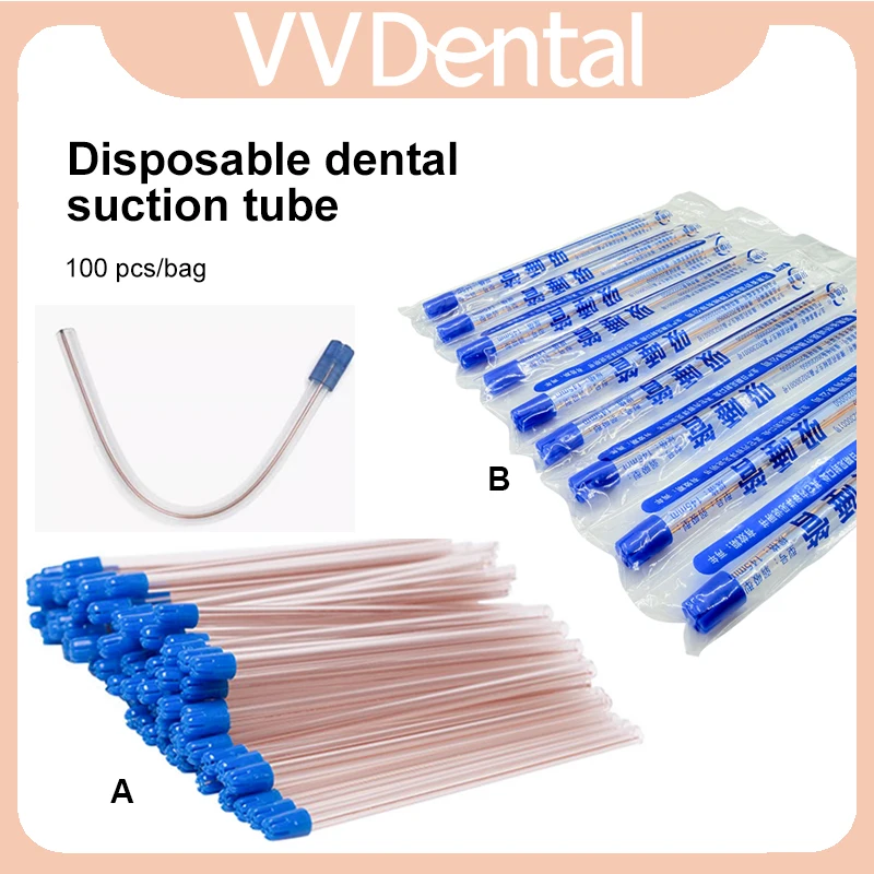 100pc/Bag Dental Suction Tube Disposable Suction Tips Saliva Ejector Aspirator Tube Bendable Dentistry Oral Care Material