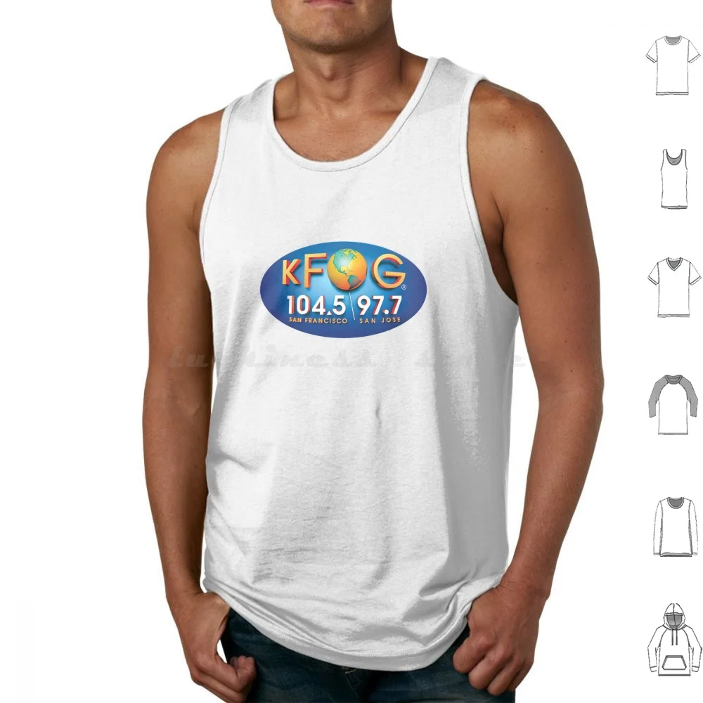 Defunct Sadly Kfog Radio Station 104.5 Logo Tank Tops Print Cotton San Francisco Kfog Kfog Radio Station Dave Morey Djs