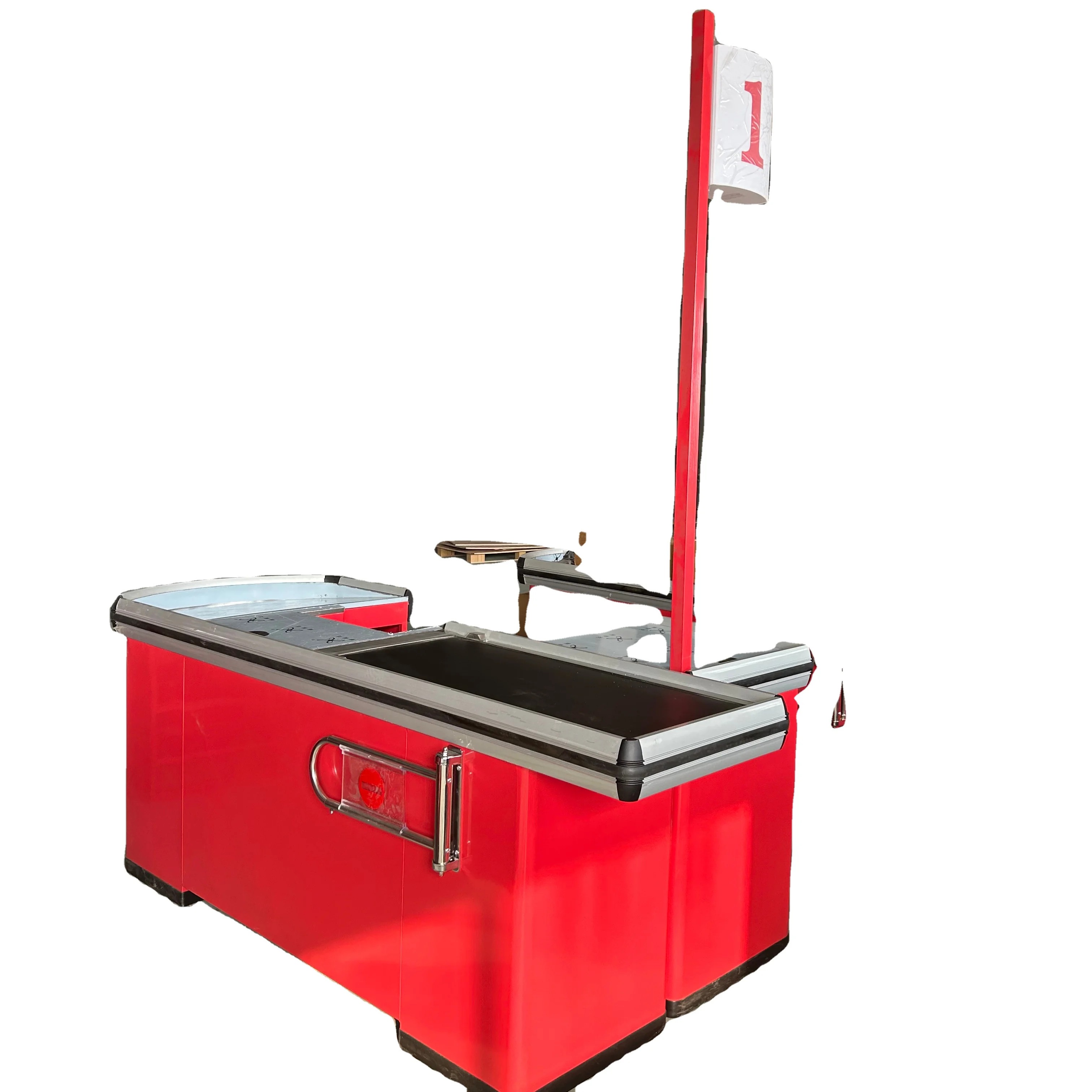Supermarket Display Cheap Price Customized Metal Cashier Counter Electronic Supermarket Checkout Counter