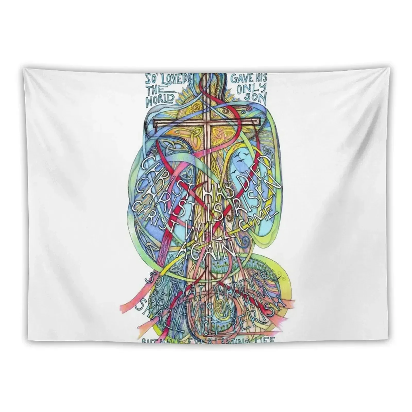 Christ is Risen Tapestry Decoration Aesthetic Outdoor Decor Room Decorations Aesthetics Wall Hanging Decor Tapestry