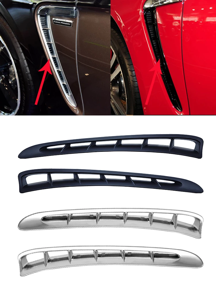 

For Porsche Panamera 2010 2011 2012 2013 2014 2015 2016 Front Door Fender Side Air Vent Outlet Grille Trim Strip Cover