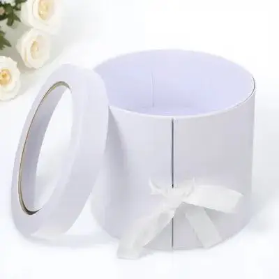 

Flower Gift Boxes Valentines Day Packaging White Floral Bridesmaid Box Rose Bouquet Wrapping Storage Container
