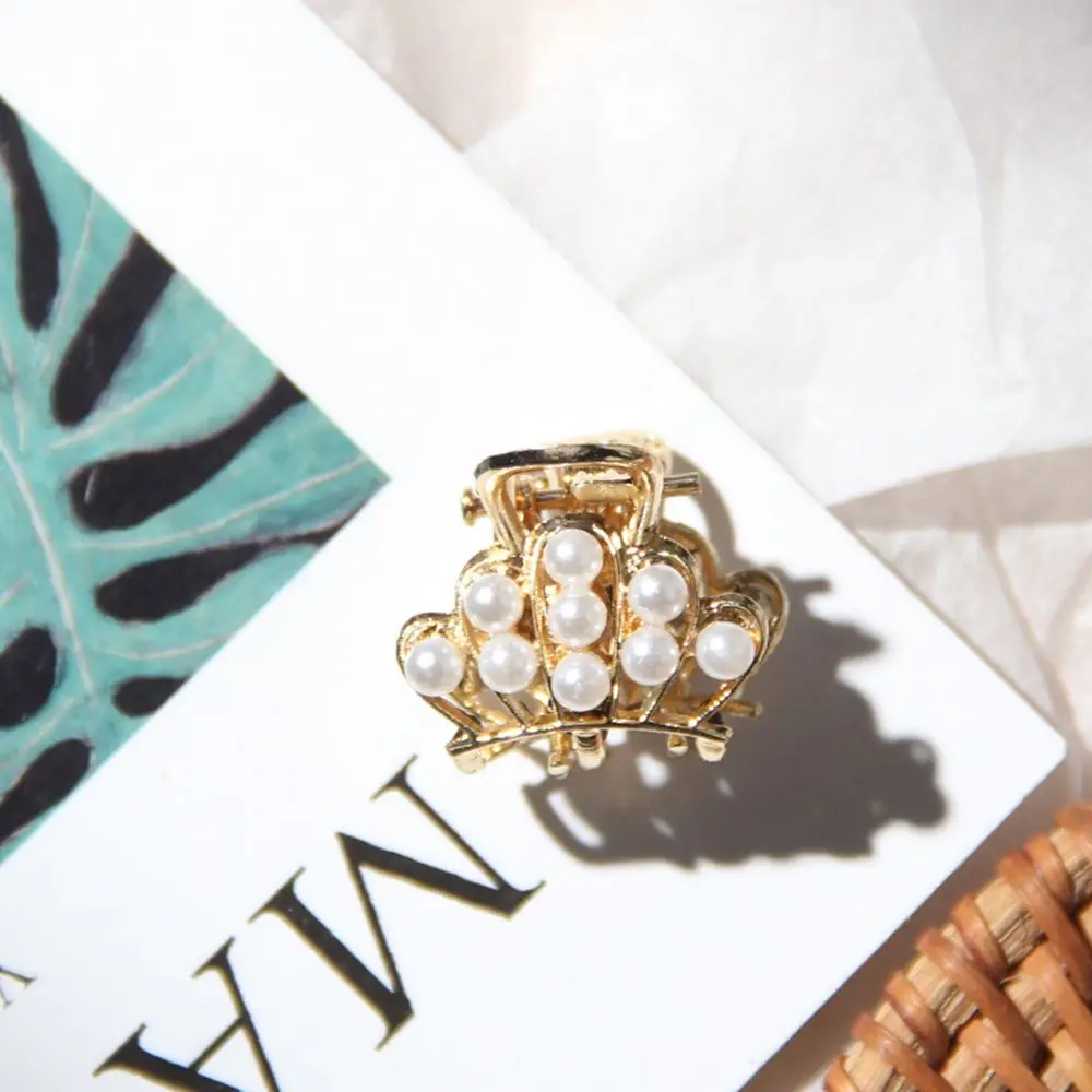 

Elegant Headwear Hairclip Pearl Hairpin Crystal Geometric Hair Claw Hair Crab Mini