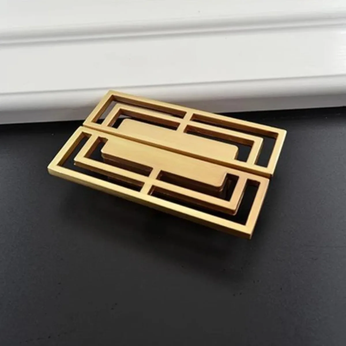 Brushed Copper Handles One Hole Ring Zinc Alloy Gold Cabinet Nightstand Door Tea Table Drawer Dresser