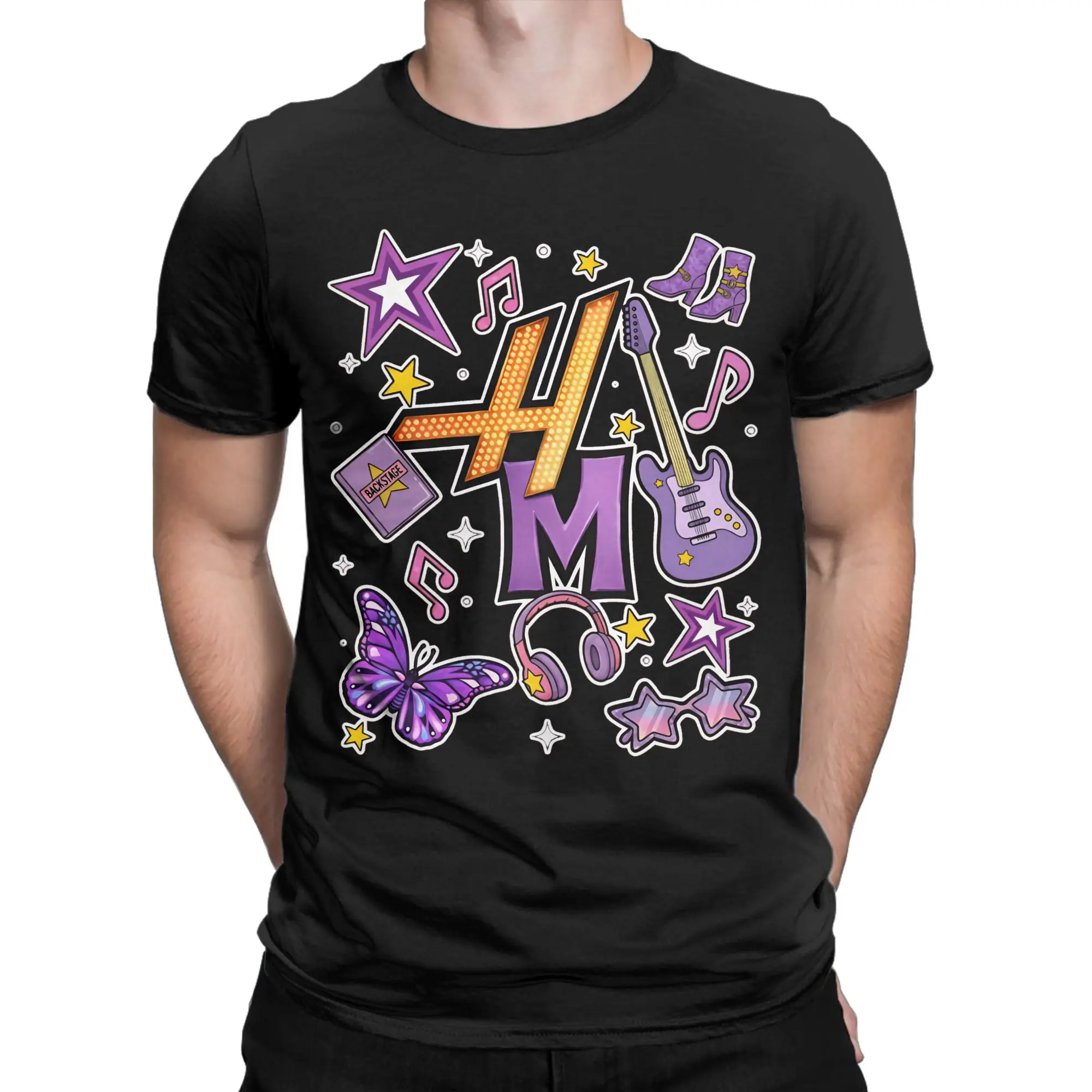 Camiseta do filme Hannah Montana Miley Cyrus para homens e mulheres, camiseta engraçada 100% algodão, gola redonda, manga curta, roupas plus size