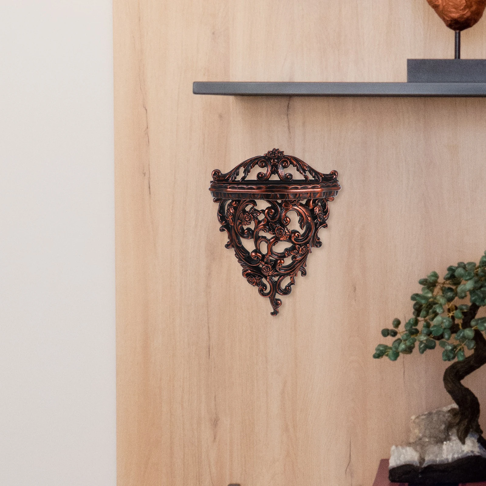 

Multi-functional Wall Shelf European Style Home Storage Rack Simple Hanging Board for Books Decorative Statues Family Pictures
