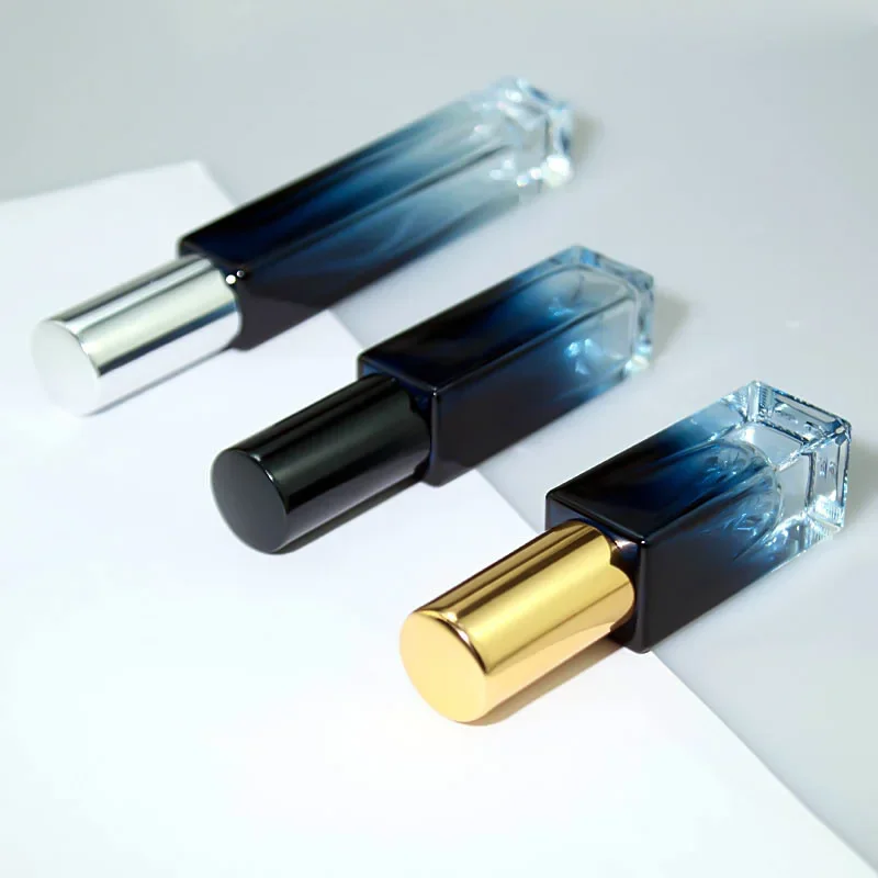 10/20/30pcs 5/10ml Gradual Blue Square Spray Bottle Perfume Sub Portable Cosmetics Sample Bottles Glass Empty Wholesale