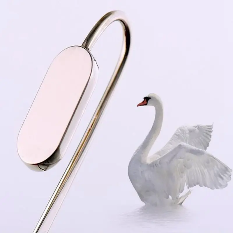 Zinc Alloy Bookmark Creactive Swan Neck Oval Metal Book Marker Hanger Clip Reading Page Holder Stationery Office Supply Gift