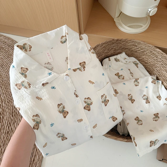 Sweet Cute Goose Print Korean Fashion Women's Pajamas Nightwear Kawaii Casual Lapel Neck Y2K Pajamas Set Autumn New Loungewear, image 11