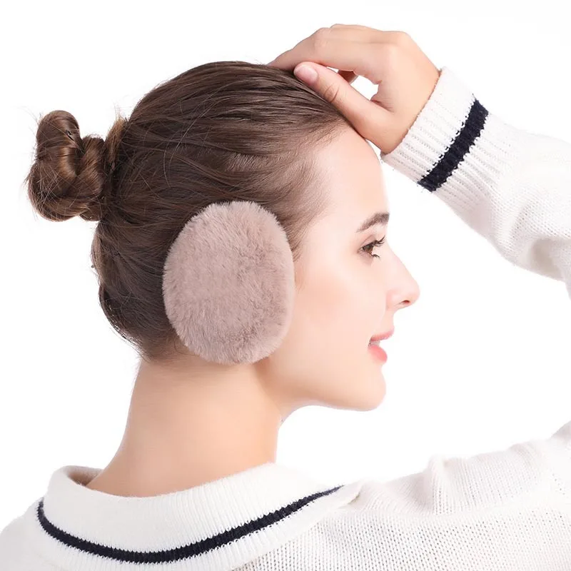 Inverno independente earmuffs dividir pacotes de orelha única 1 par bonito quente pelúcia earpacks unisex portátil imitação pele de coelho orelha muffs