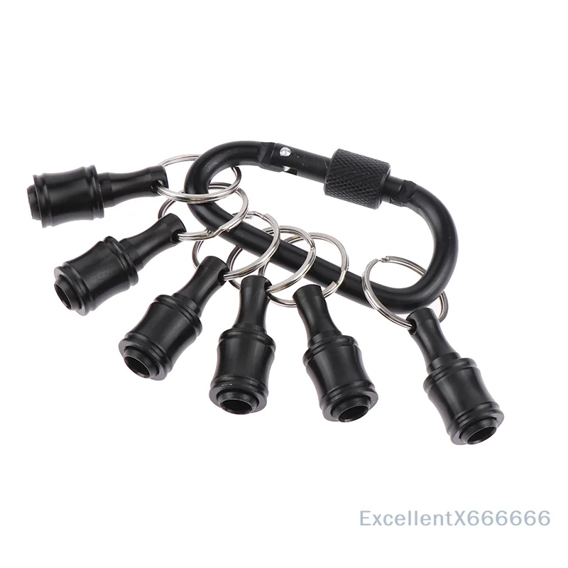 6Pcs/Set  Extension Bar Keychain Adapter Drill Bits Change Screw Bit Holder Bit Holder 1/4 Inch Hex Screwdriver Bits Holder