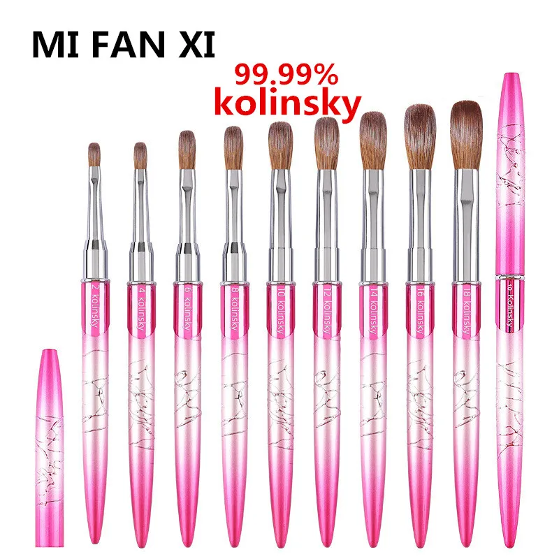 

Gradient Kolinsky Acrylic Nail Brush Pure Nail Brushes For Acrylic Application Professional Pure Sable Nail Art Brush Set