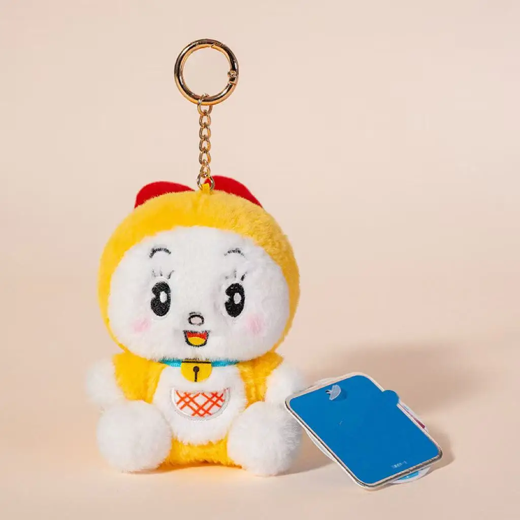 10 cm neueste Doraemon-Serie Rucksack-Anhänger Schlüsselanhänger gefüllt Plüschtier handgemachte Puppe Cartoon Anime süßes Geschenk billige lustige Puppe