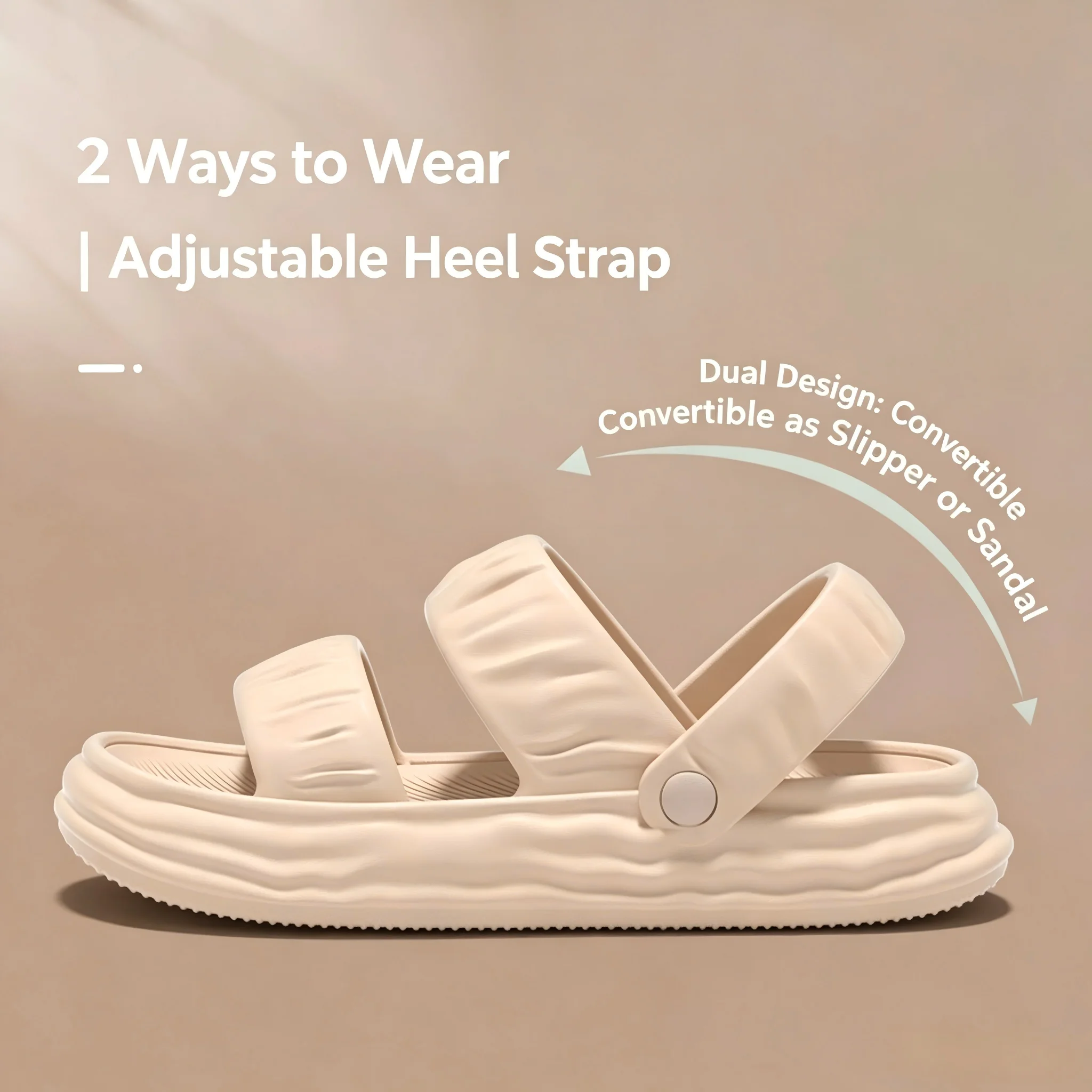 Women Cloud Soft Platform Clogs | 2-Wear Non-Slip Breathable Height-Up Slippers