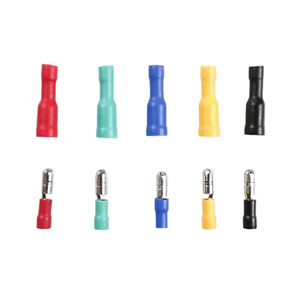 DIANQI 100pcs 50 pairs Bullet Shaped Female Male Insulating Joint Wire Connector Electrical Crimp Terminal MPD FRD 5 colors