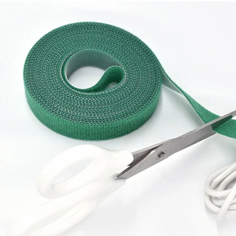 5m 1 Roll Black/Green Nylon Cable Ties Magic Tape 10mm Wide Multifunctional Wire Organizer Cuttable Self-Adhesive USB Cable Ties image 3