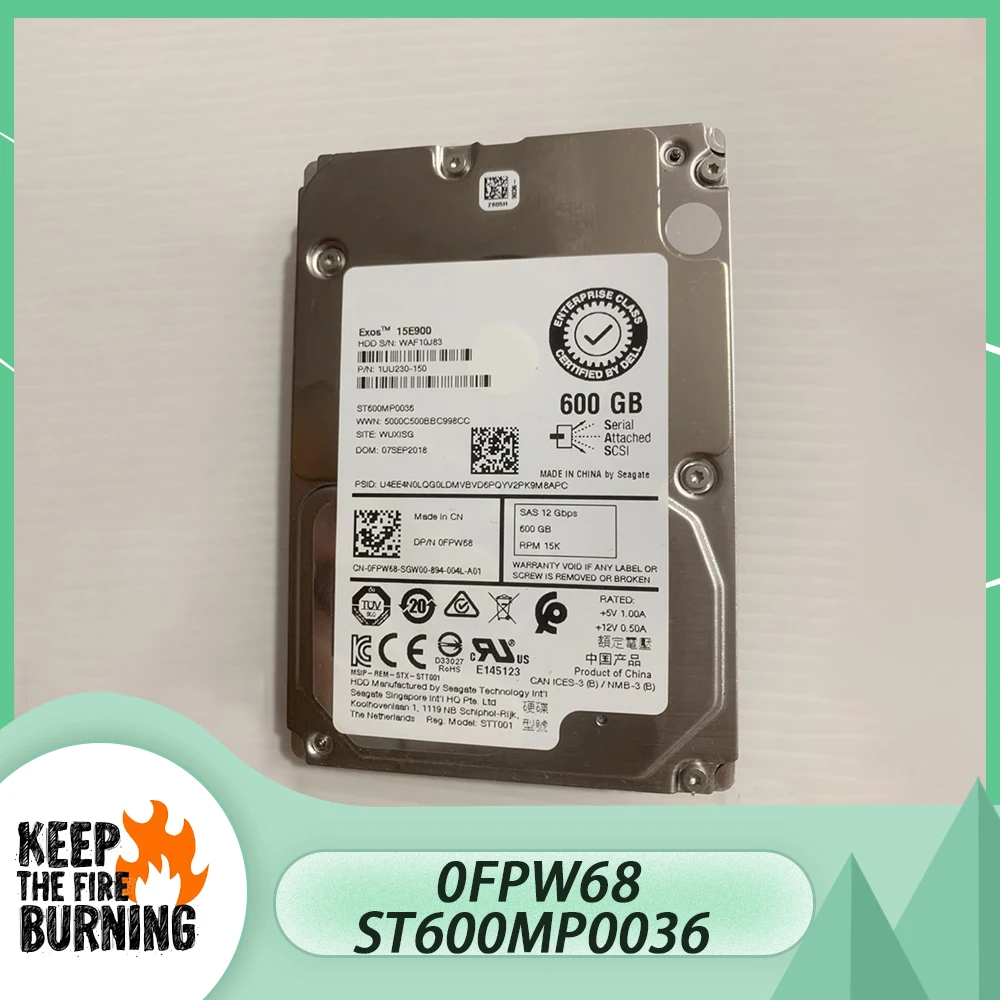 

For DELL ST600MP0036 0FPW68 HDD 600G 15K 2.5'' SAS 12Gb Server Hard Drive