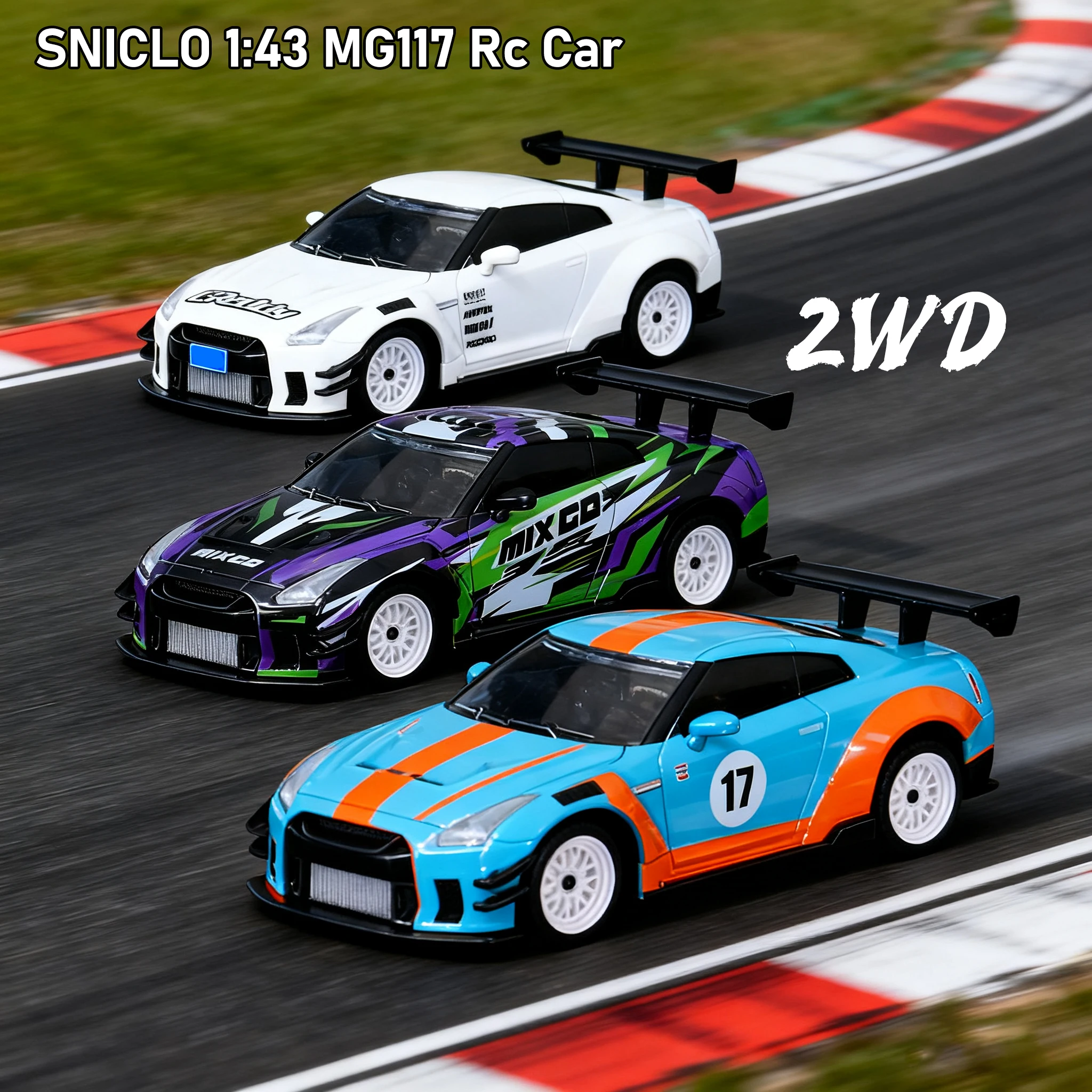 

SNICLO 1/43 Drift Car Model MG117 2WD Rear-drive Mini Remote Control Toy Optional Differential/Gyroscope/Camera for Child/Adult