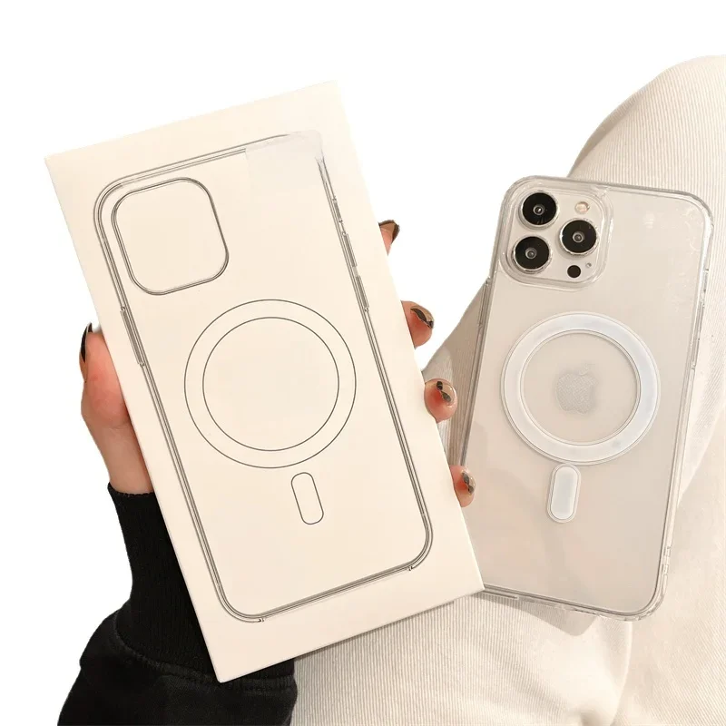 Transparent Original Magnetic Magsafe Phone Case for iPhone 17 Air 16 Pro Max 15 14 13 12 11 Boxed Shockproof Protective Cover - náhled 2