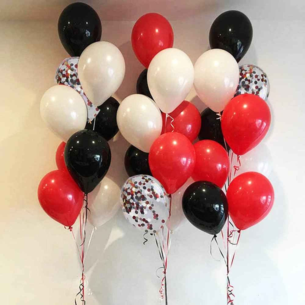 Red Black White Balloon Set Casino Party Decor Ballon Racing First Birthday Graduation Baby Shower Helium Globos Home Decoration