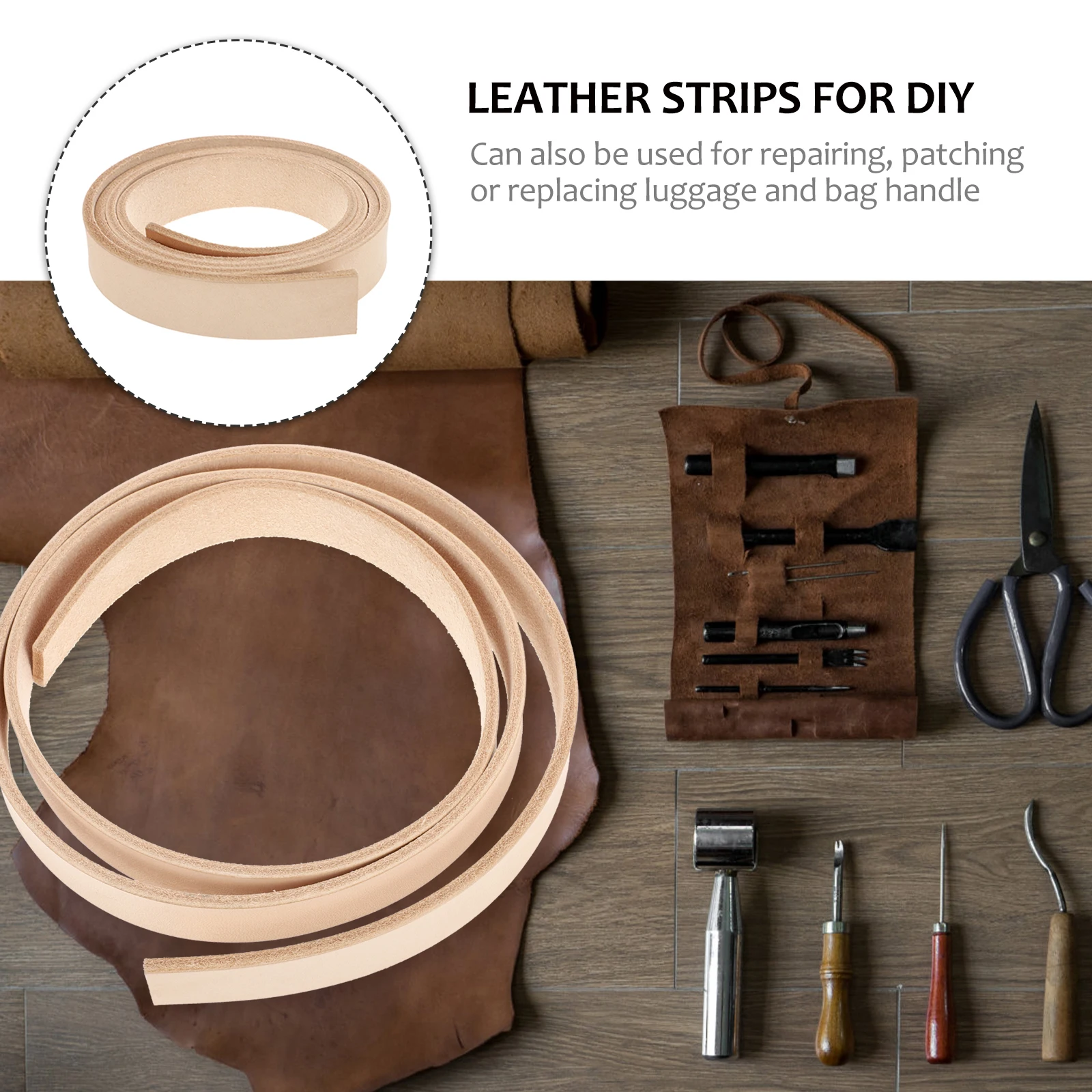 

Belts 2.4cm Width Primary Color Cowhide Strips No Buckle DIY Craft Projects for Men Women 105 125cm Length