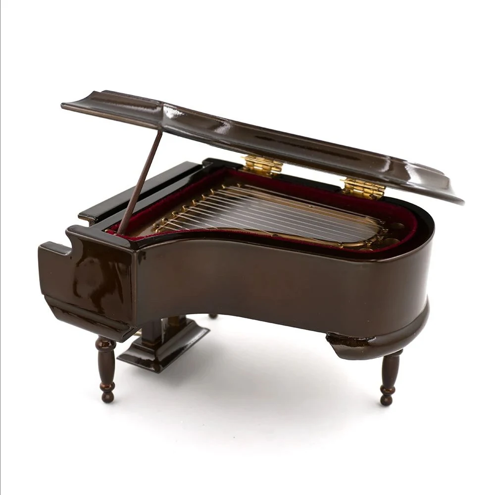 Wooden Miniature Grand Piano Model with Stool Model for 1/12 Dollhouse Accessories bjd ob11 figure 1/8 1/10 1/14 Decoration