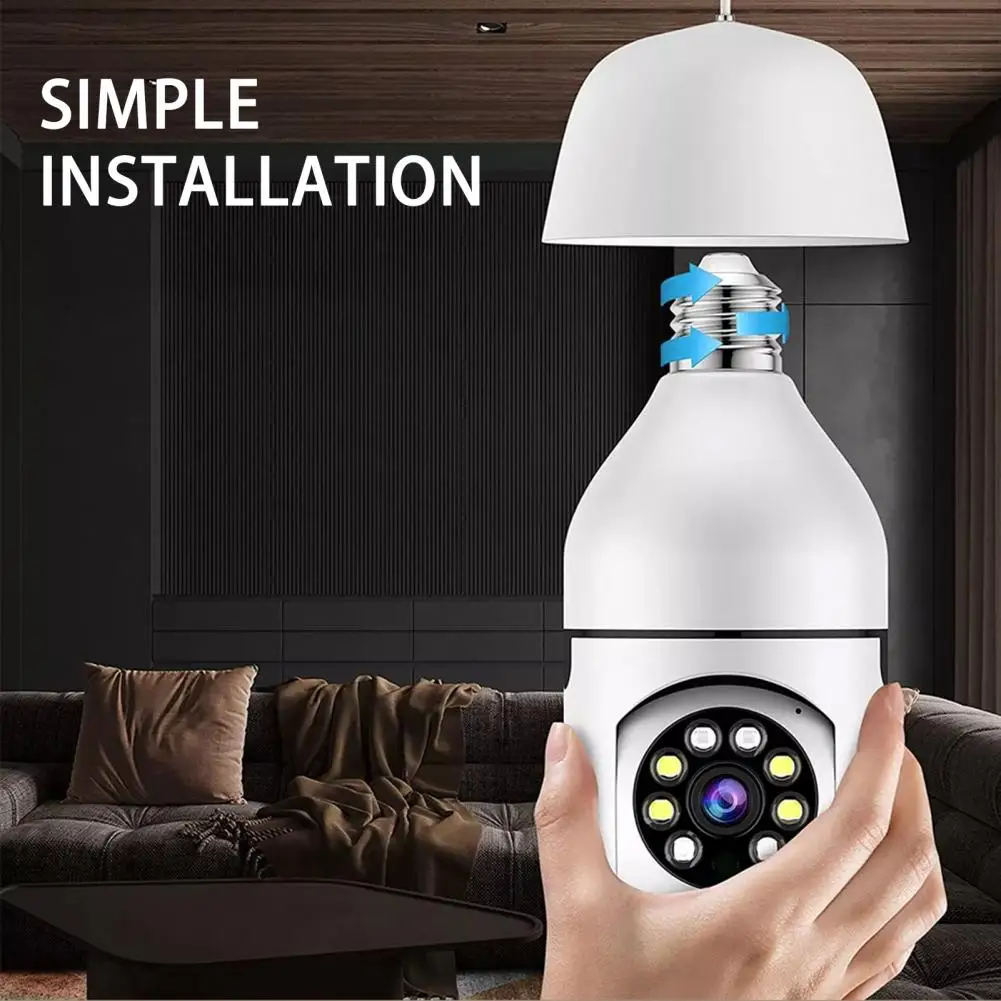 Bulb Camera  Reliable Multifunctional Wireless WiFi Connection  E27 Bulb Auto Tracking IP Camera for Home