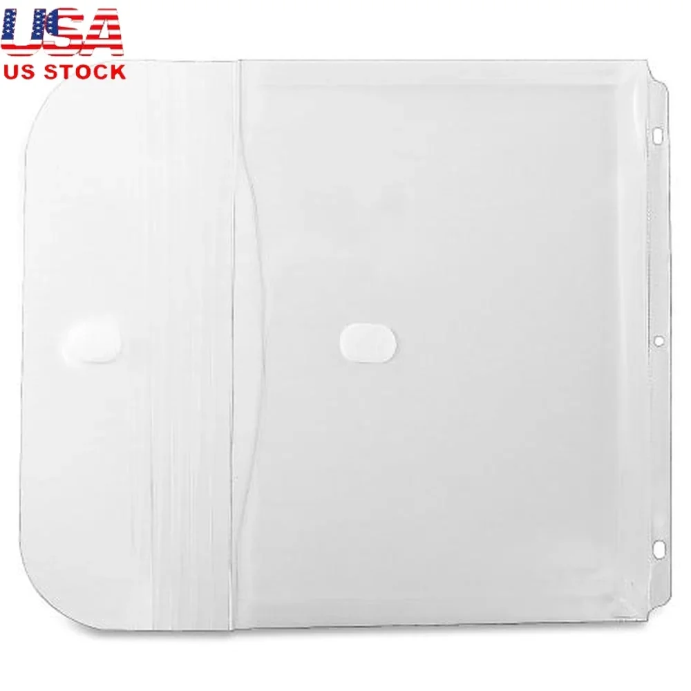

5 Packs Binder Pockets Hook Loop Closure Expandable Gusset Side Loading Durable Acid Free Polypropylene Document Storage