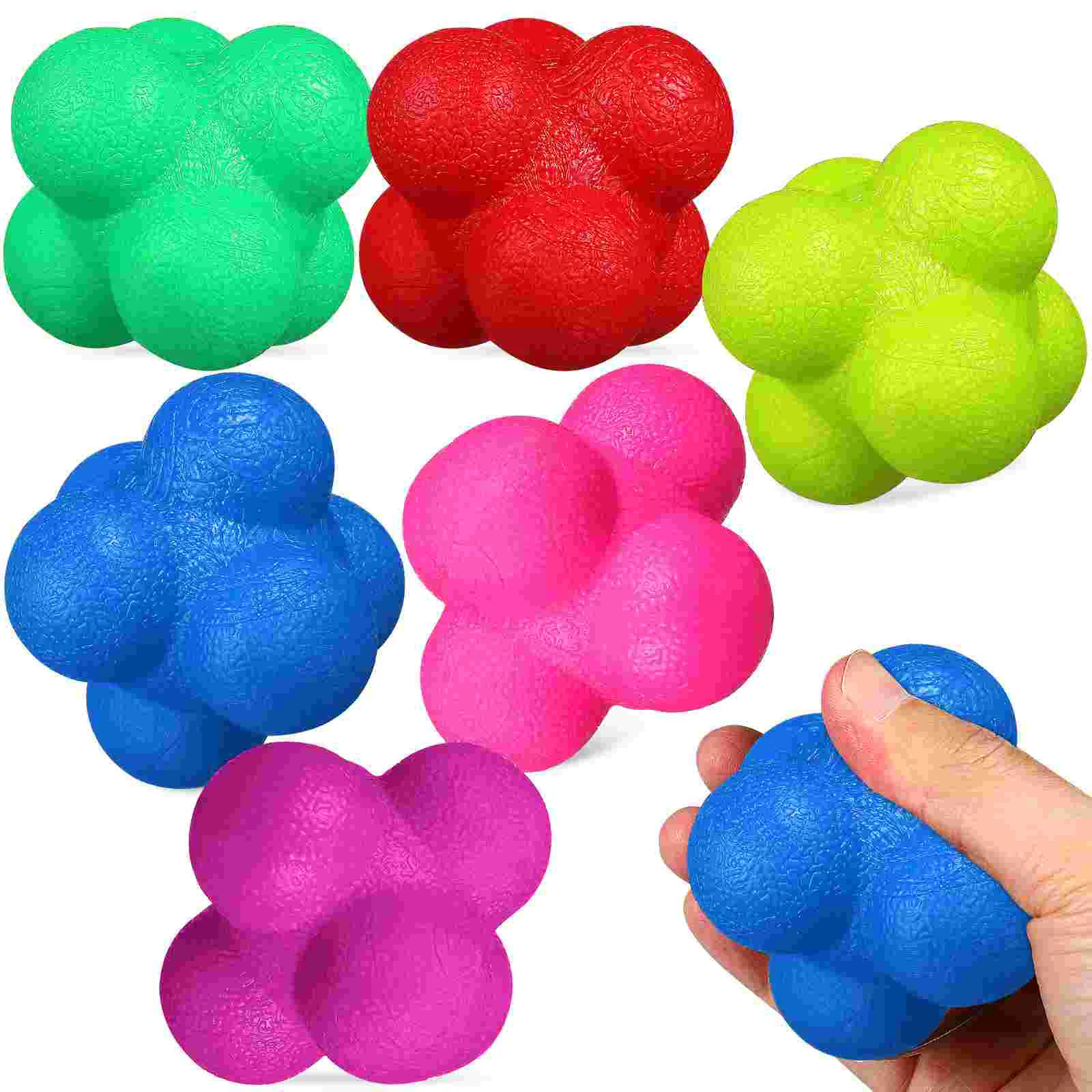 

6 Pcs Reaction Ball High Difficulty Bouncing Hexagonal Fitness Balls Exercise Indoor Training Goalkeeper Equipment Baseball