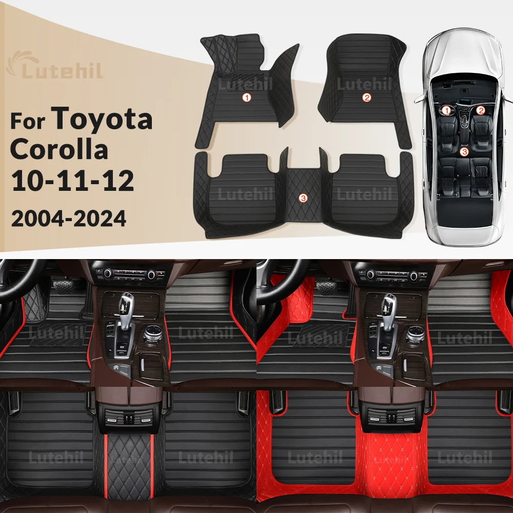 

For Toyota Corolla 10 11 12 Gen. E150 E170 E210 2007-2024 Custom Car Floor Mat Automobile Carpet Interior Accessories LUTEHIL