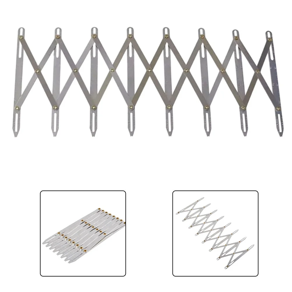 Silver Aluminum Sewing Gauge Ruler 16cm Flexible Equilateral Buttonhole Measurement Locator Tool For Curtain Zipper Pleat Hook M