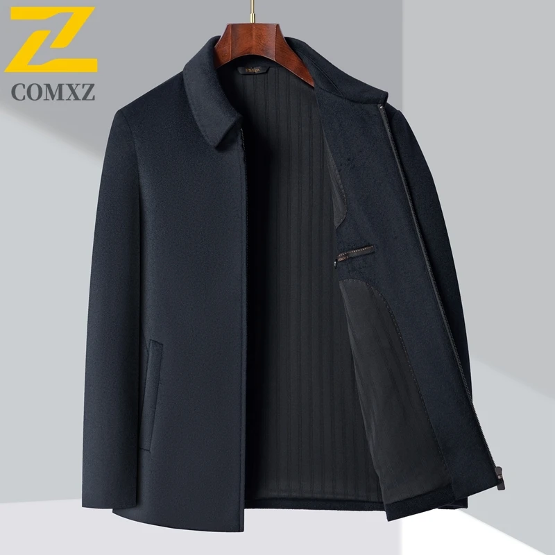 

2025 Men Wool Overcoat Winter New Brand Luxury Turndown Collar Windproof Jackets Premium Business Casual Comfort TrenchCoat​