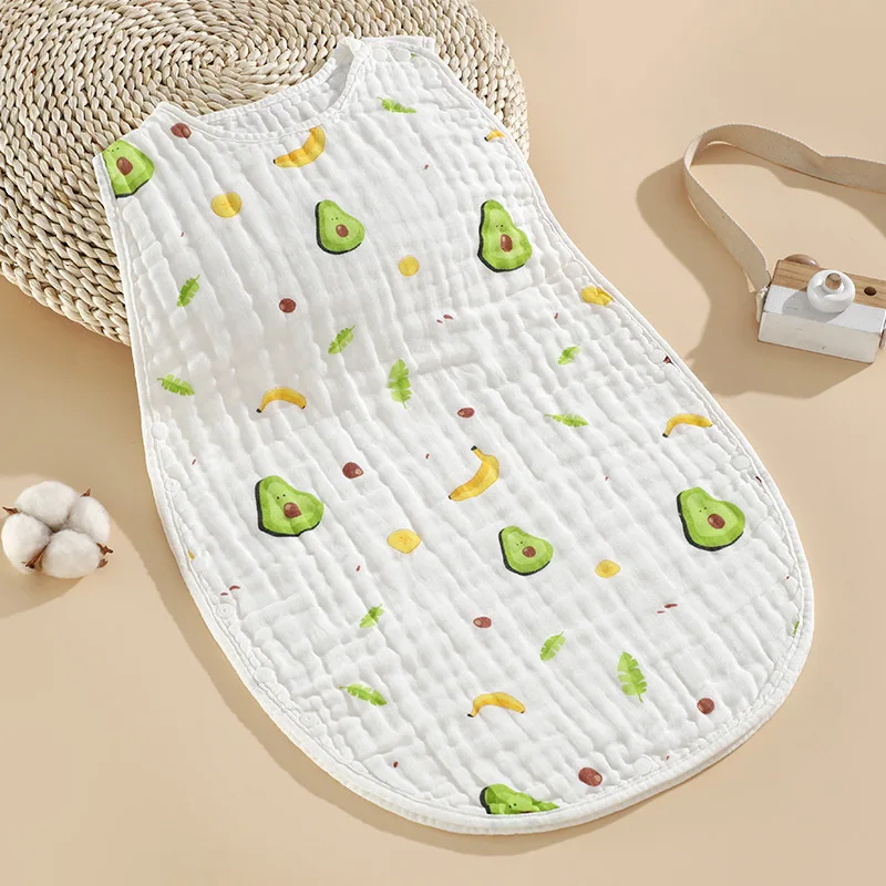 Vest Type Baby Four Seasons Sleep Bag Cartoon Cotton Gauze Air Conditioning Room Swaddling Holding Quilt Newborn Anti-kick Quilt