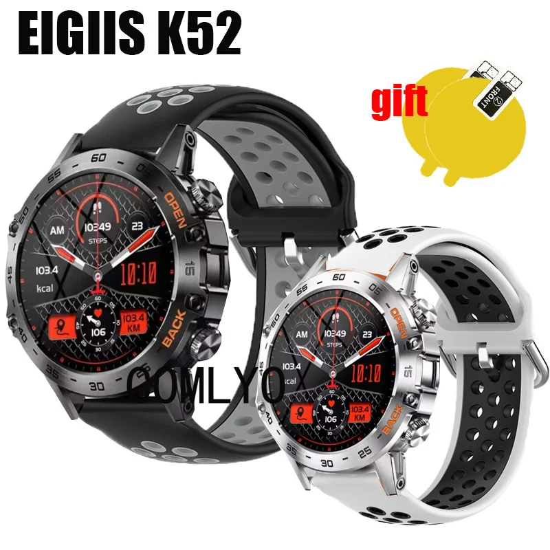 Band für eigiis k52 Armband Silikon atmungsaktiven Sport gürtel Smartwatch Frauen Männer Displays chutz folie