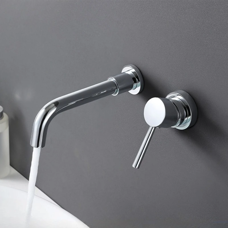 

Скрытый настенный набор из двух предметов, современная раковина для ванной комнаты, встроенный смеситель для раковины