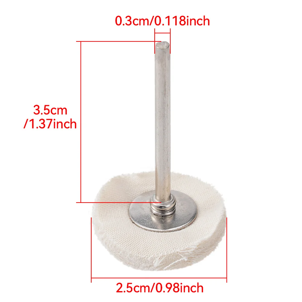 5 stücke 25 MM Tuch Polieren Rad Puffer Pad Baumwolle Schleif Werkzeug Schmuck Polieren Rad Polieren Pad für Buff Dremel zubehör – Detail 6
