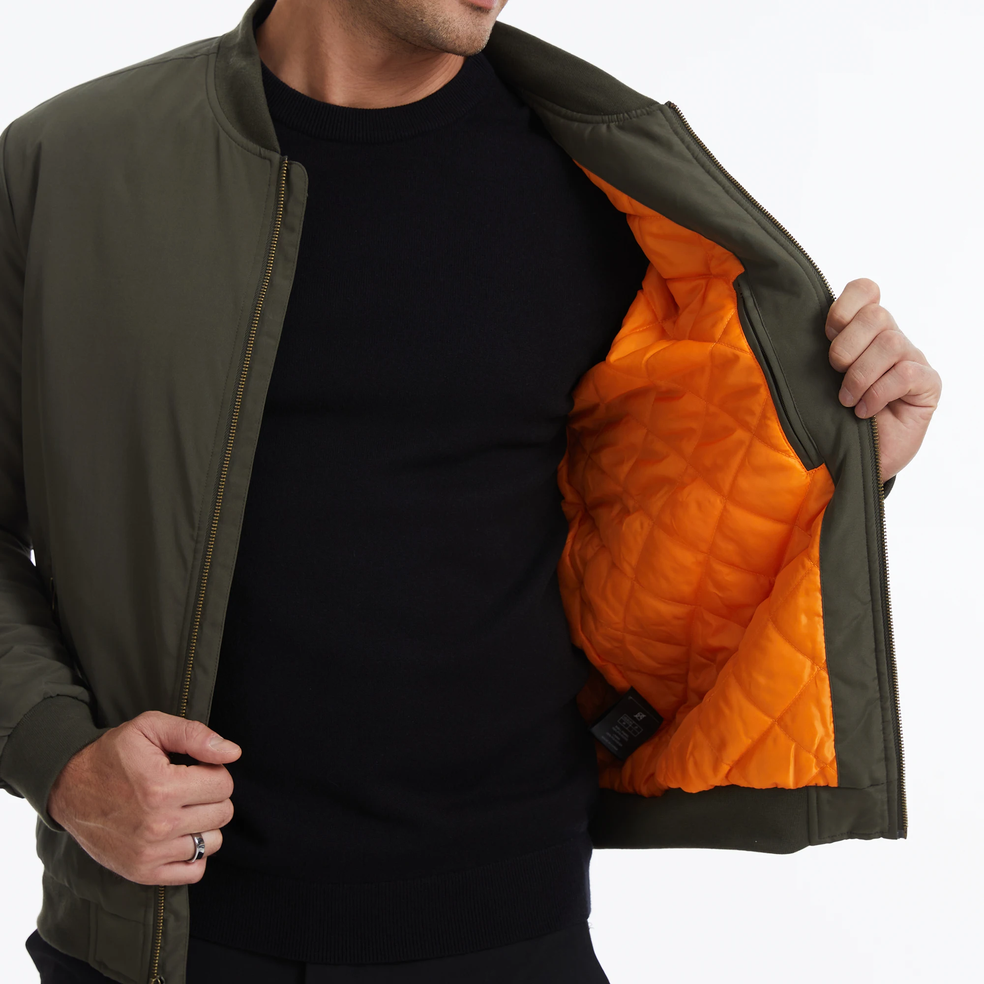 Herbst-Winter-Herren-Bomberjacke, Warme Windjacke mit Vollreißverschluss, Militär-Pilotenjacke, Lässige Winddichte Outdoor-Jacke – Detail 26