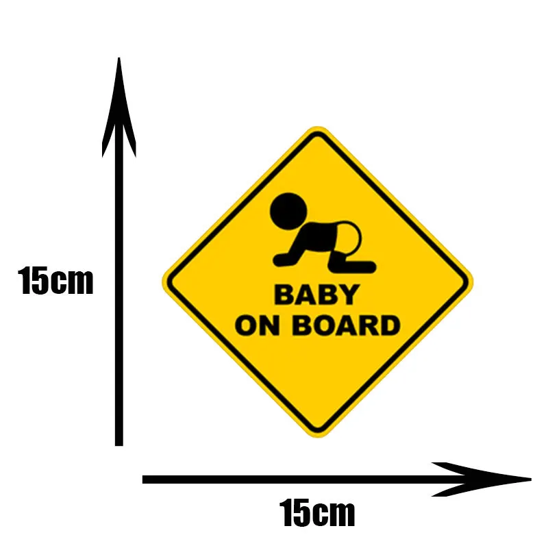 Baby On Board Sticker Kids Safety Reflective Vehicle Car Signs Self-Adhesive Warning Sticker for Driver