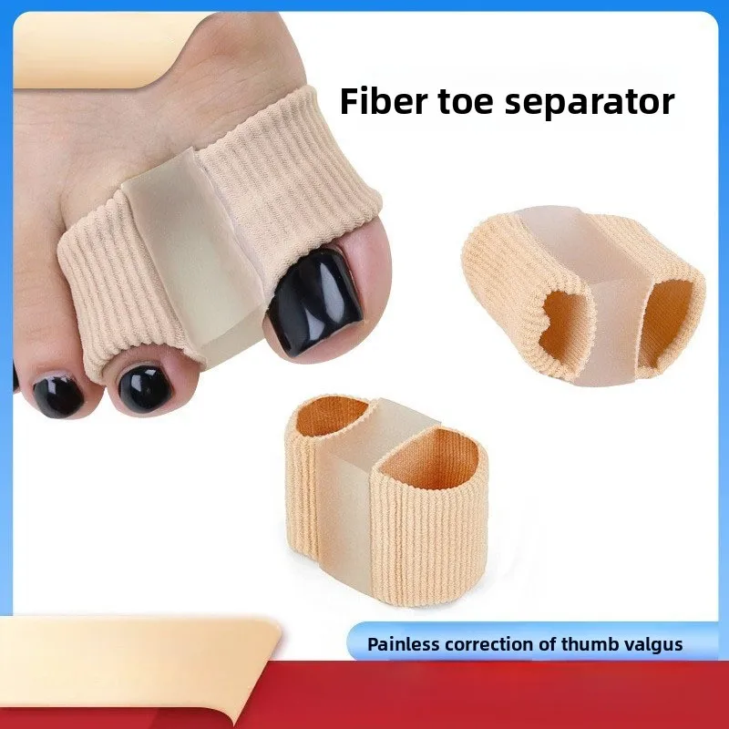 Fabric Double Hole Toe Separator Bunion Corrector for Men Women Hallux Valgus Corrector Overlapping Toe Straightener Toe