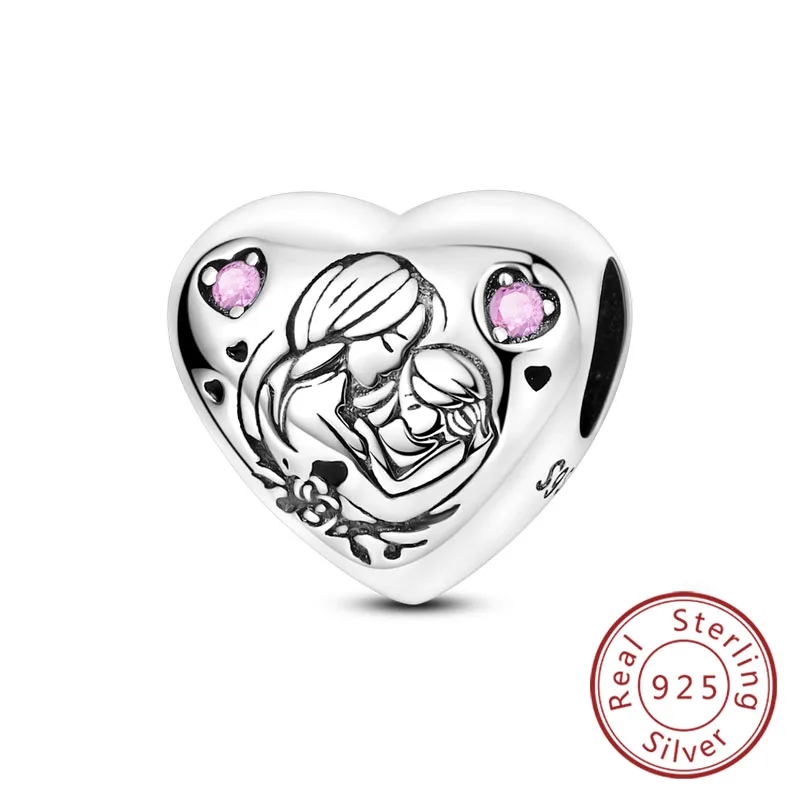 Offre spéciale 925 breloques en argent Sterling perles pour toujours amour coeur soeur fam