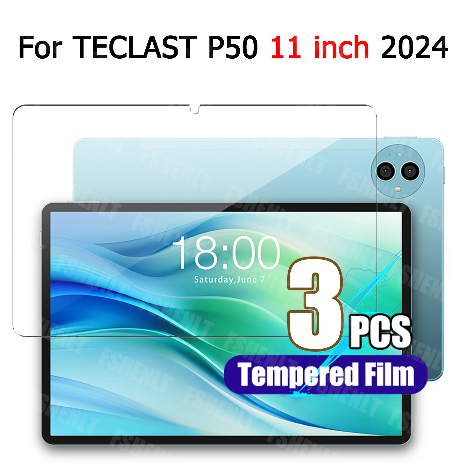 Screen Protector for TECLAST P50 (11 inch) 2024 Tempered Glass Film Anti-Scratch High Hardness Bubble-Free Clear for TECLAST P50