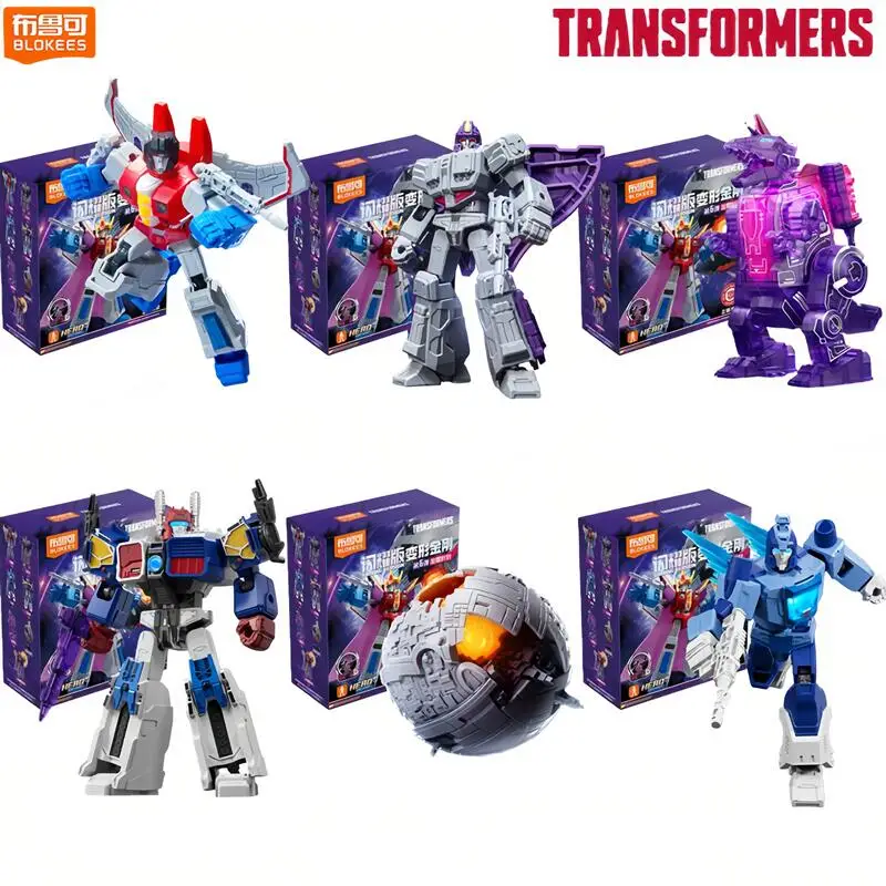 Blokees Transformers GV01-GV06 6-teiliges Megatron Optimus Prime Planet Cybertron Starscream Baustein-Modell Leuchtendes Spielzeug Geschenk