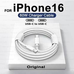 New Original 60W USB-C Fast Charge For iPhone 16 15 Pro Max Plus Samsung Xiaomi Huawei Phone Type C Weaving Quick Charging Cable