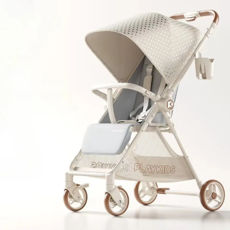 

Новая легкая коляска для новорожденных, двусторонняя сидящая и лежащая, четырехколесные детские коляски, которые можно снимать на карманной коляске в самолете