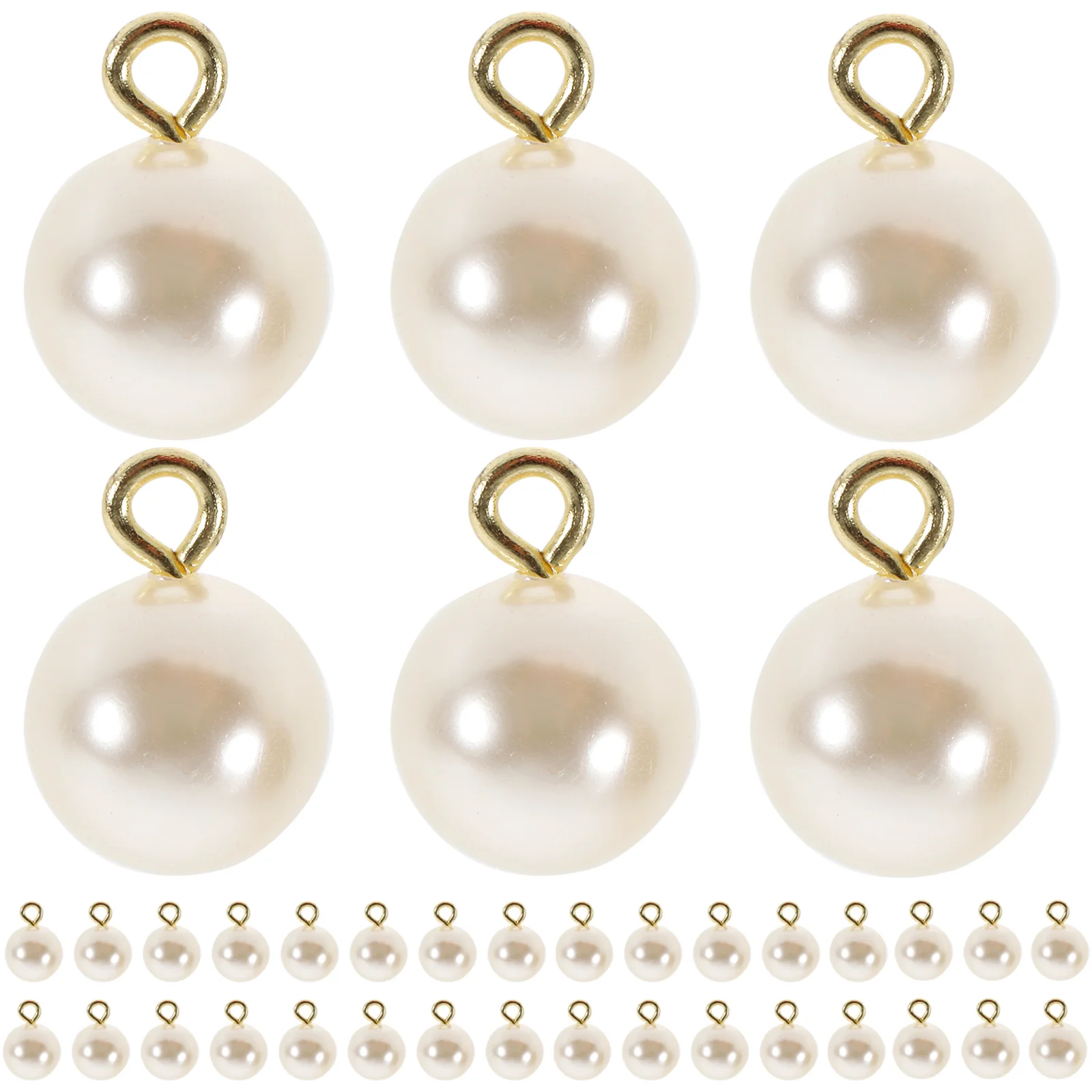

100pcs Imitation Pearl Charms Abs Round DIY Jewelry Pendant Necklace Bracelets Decorative Accessories Crafts Projects Supplies