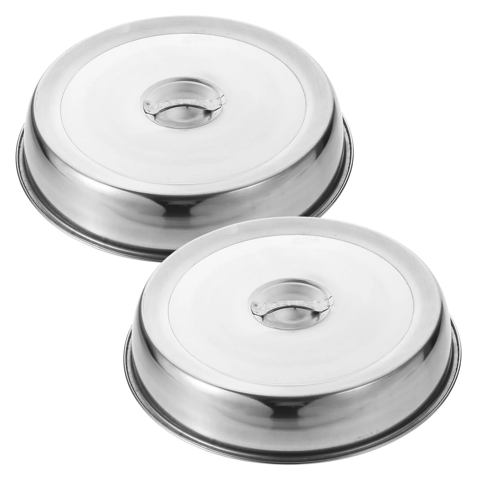 

2pcs Stainless Steel Food Steak Lid For Kitchen Grilling Roasting Protection Household Hotel Cooking Kitchen Supplies